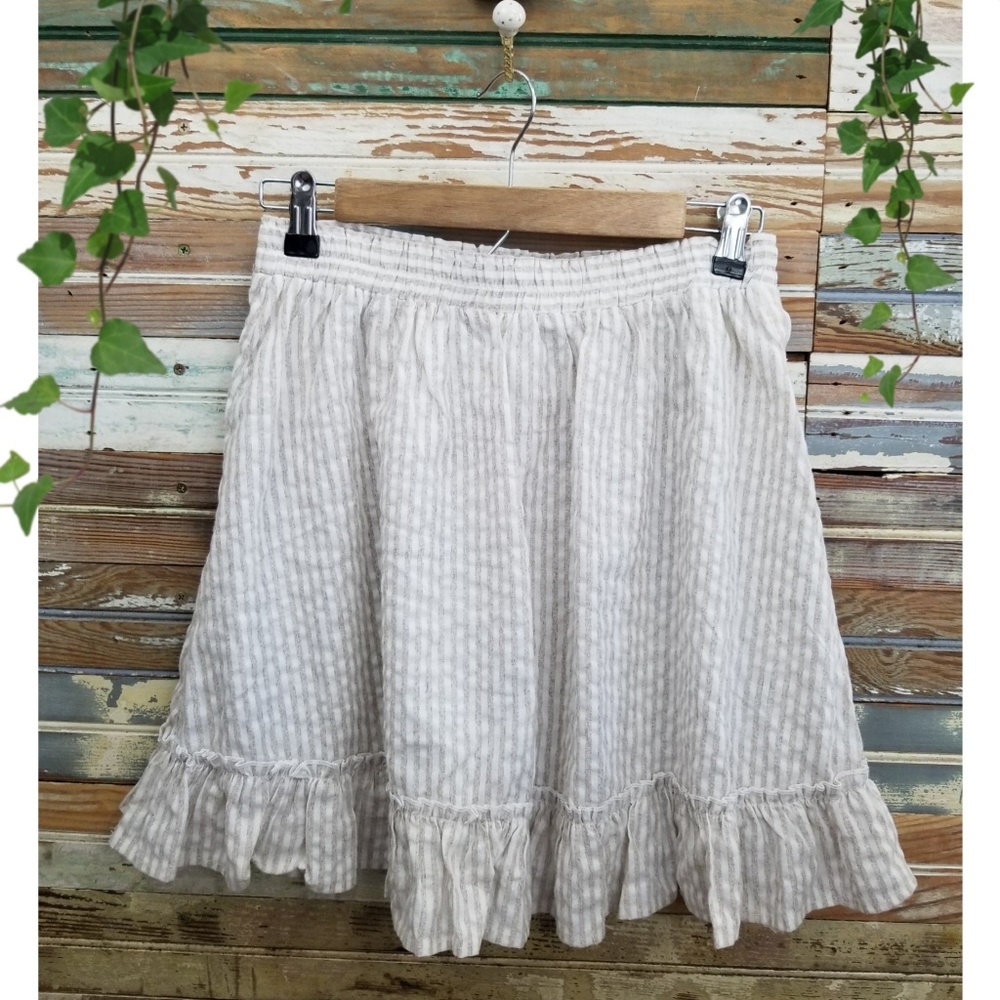 4 for $25- Very J Striped Ruffle Skirt